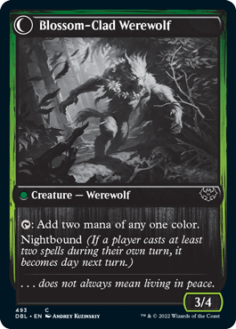 Weaver of Blossoms // Blossom-Clad Werewolf [Innistrad: Double Feature] | Golgari Games