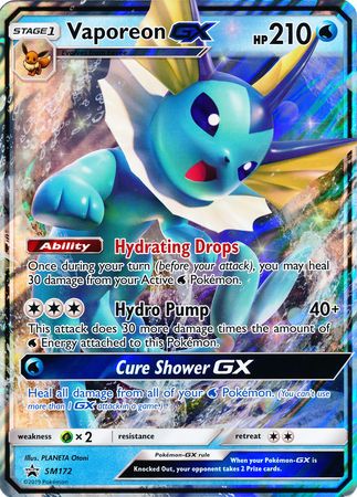 Vaporeon GX (SM172) (Jumbo Card) [Sun & Moon: Black Star Promos] | Golgari Games