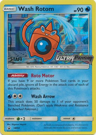 Wash Rotom (SM94) (Staff Prerelease Promo) [Sun & Moon: Black Star Promos] | Golgari Games