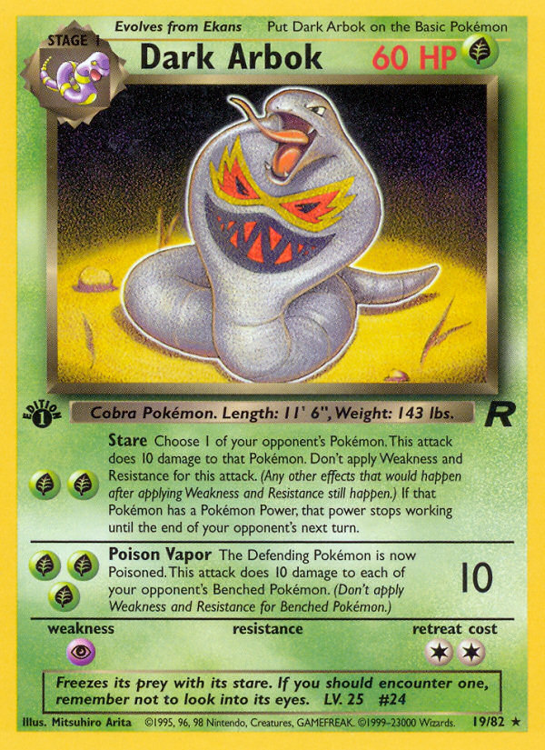 Dark Arbok (19/82) [Team Rocket 1st Edition] | Golgari Games