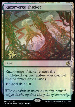 Razorverge Thicket [Phyrexia: All Will Be One Prerelease Promos] | Golgari Games