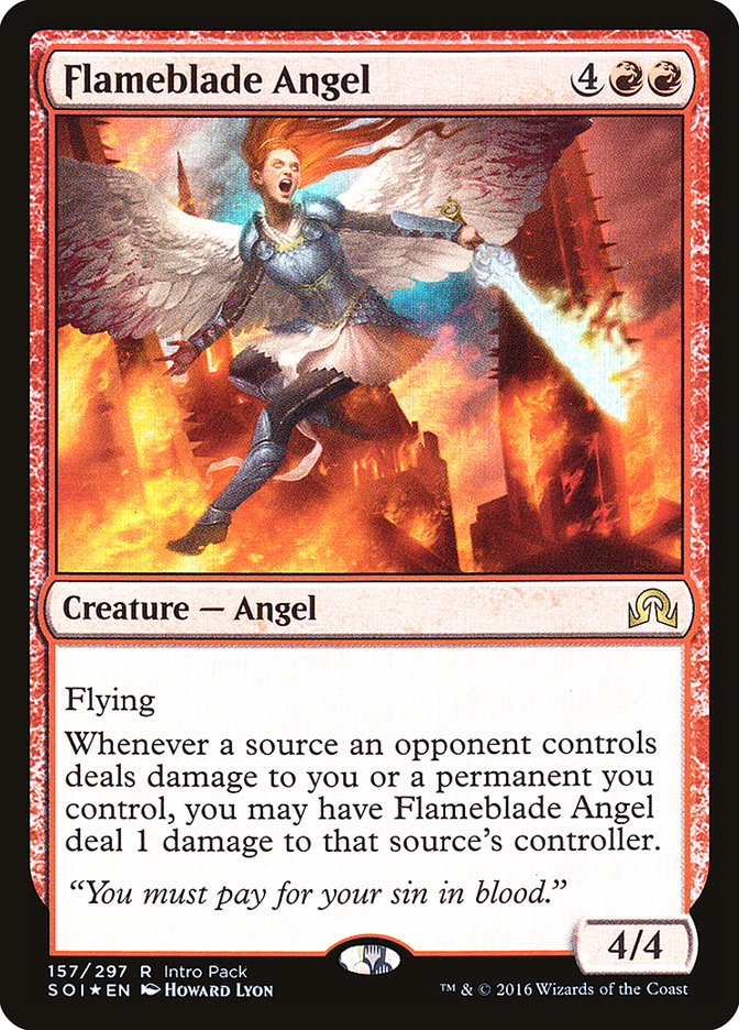 Flameblade Angel (Intro Pack) [Shadows over Innistrad Promos] | Golgari Games