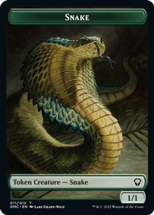 Human // Snake Double-sided Token [Dominaria United Commander Tokens] | Golgari Games