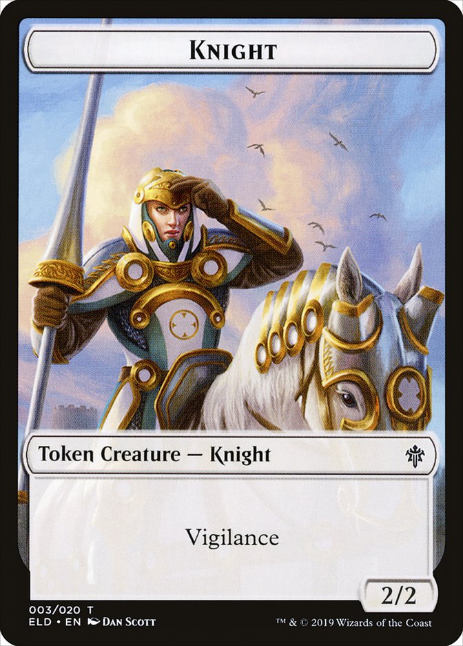 Knight Token [Throne of Eldraine Tokens] | Golgari Games