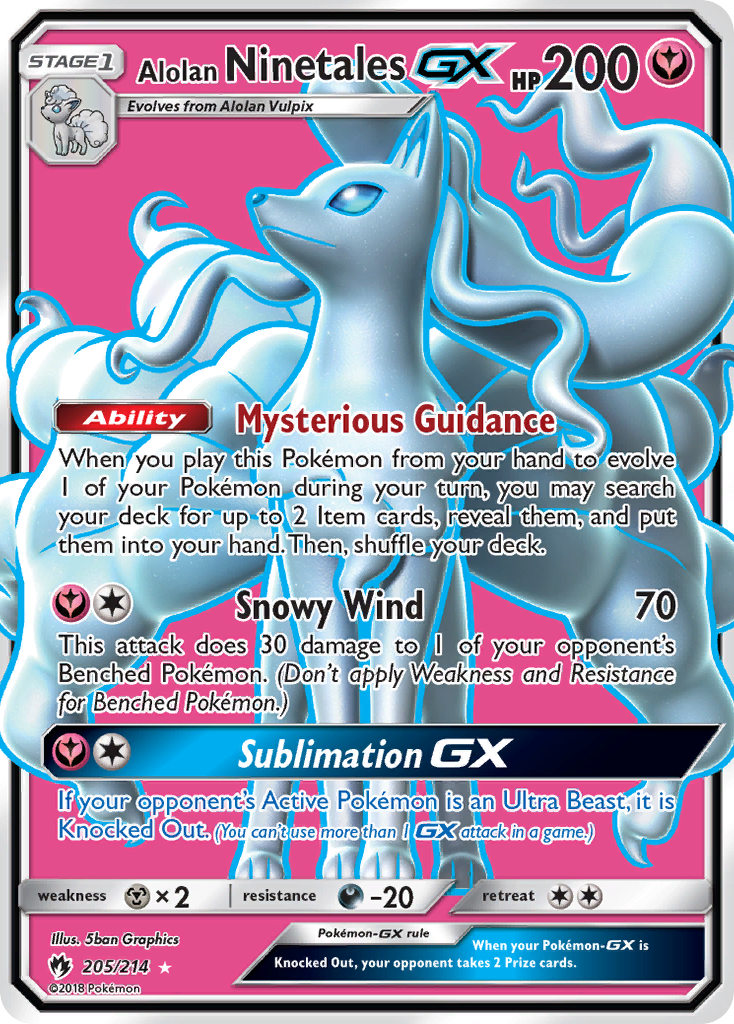 Alolan Ninetales GX (205/214) [Sun & Moon: Lost Thunder] | Golgari Games