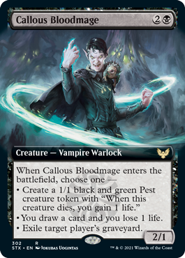 Callous Bloodmage (Extended Art) [Strixhaven: School of Mages] | Local Legends