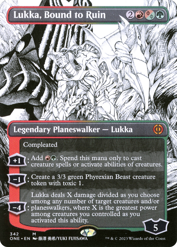 Lukka, Bound to Ruin (Borderless Manga) [Phyrexia: All Will Be One] | Golgari Games