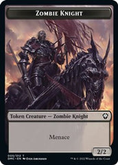 Zombie Knight // Knight Double-sided Token [Dominaria United Commander Tokens] | Golgari Games