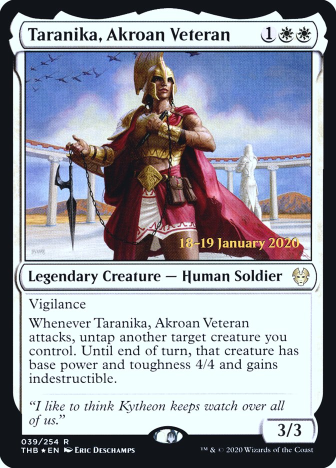 Taranika, Akroan Veteran [Theros Beyond Death Prerelease Promos] | Golgari Games