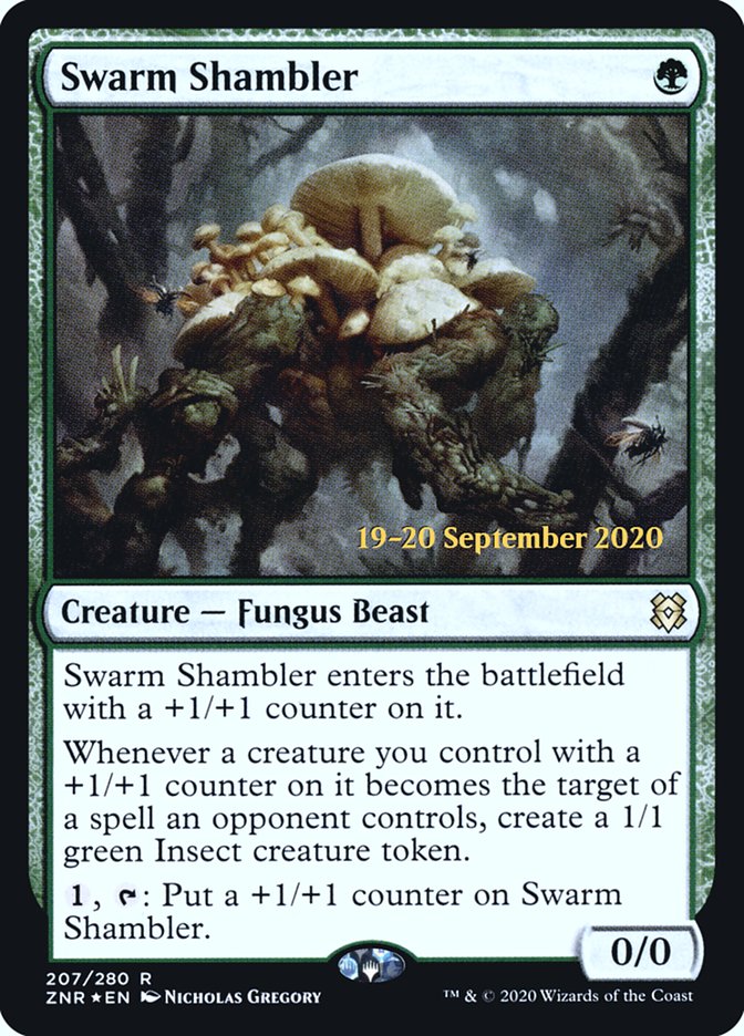 Swarm Shambler [Zendikar Rising Prerelease Promos] | Golgari Games