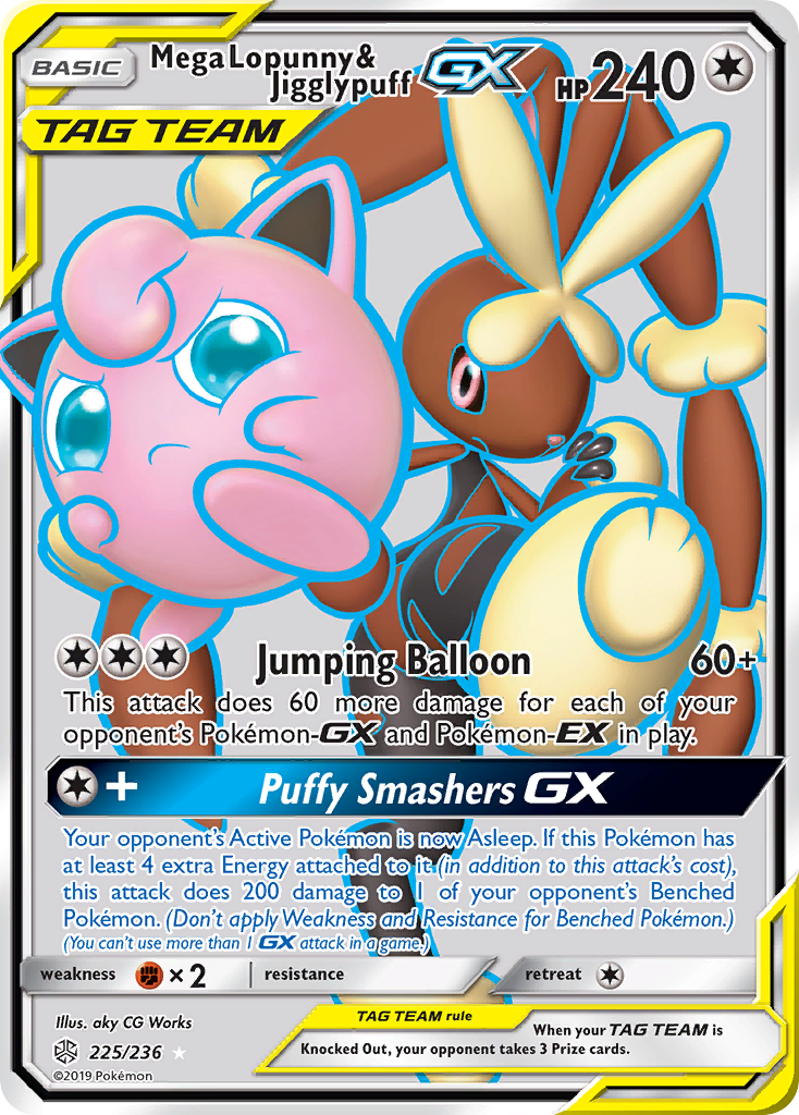 Mega Lopunny & Jigglypuff GX (225/236) [Sun & Moon: Cosmic Eclipse] | Golgari Games