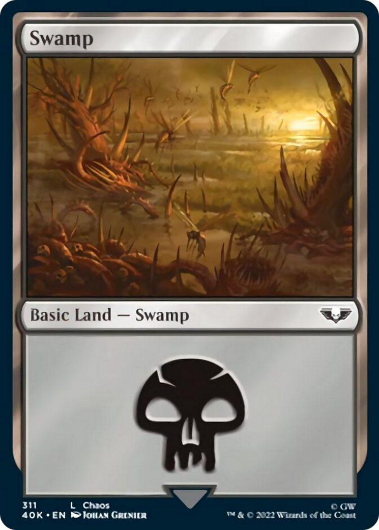 Swamp (311) (Surge Foil) [Universes Beyond: Warhammer 40,000] | Local Legends