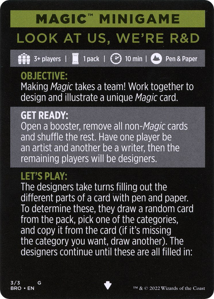Look at Us, We're R&D (Magic Minigame) [The Brothers' War Minigame] | Local Legends