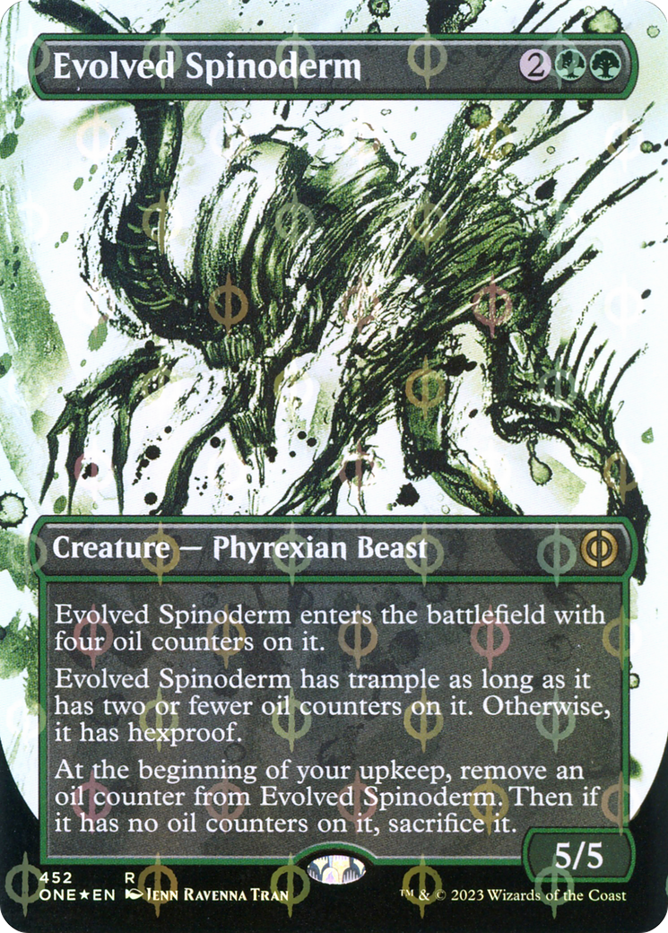 Evolved Spinoderm (Borderless Ichor Step-and-Compleat Foil) [Phyrexia: All Will Be One] | Golgari Games