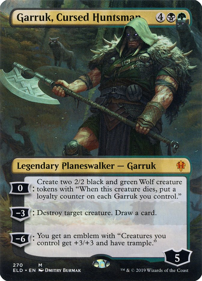 Garruk, Cursed Huntsman (Borderless) [Throne of Eldraine] | Local Legends