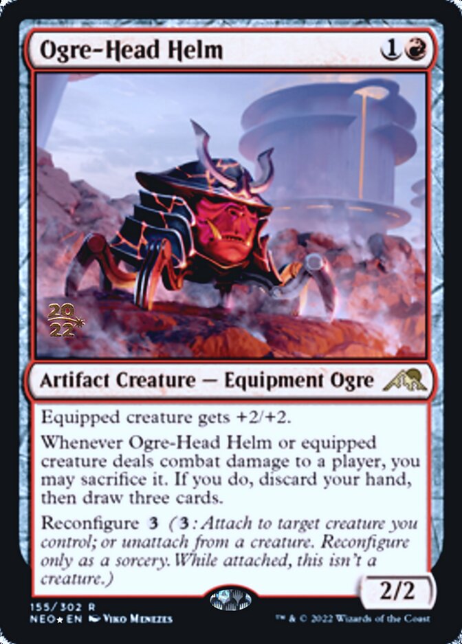 Ogre-Head Helm [Kamigawa: Neon Dynasty Prerelease Promos] | Golgari Games