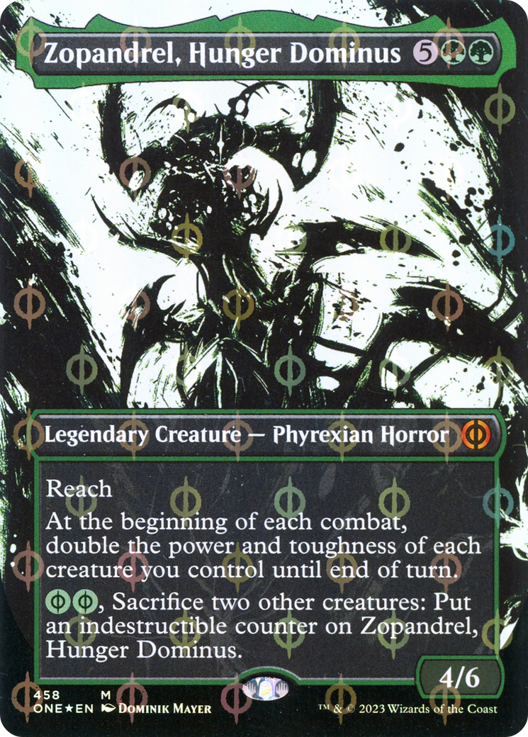 Zopandrel, Hunger Dominus (Borderless Ichor Step-and-Compleat Foil) [Phyrexia: All Will Be One] | Golgari Games