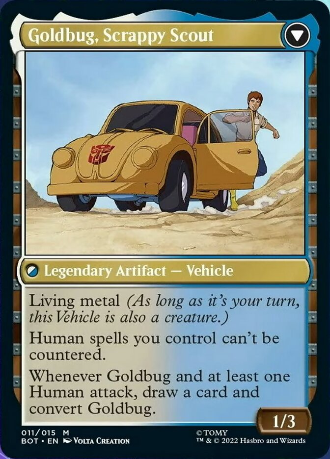 Goldbug, Humanity's Ally // Goldbug, Scrappy Scout [Universes Beyond: Transformers] | Golgari Games