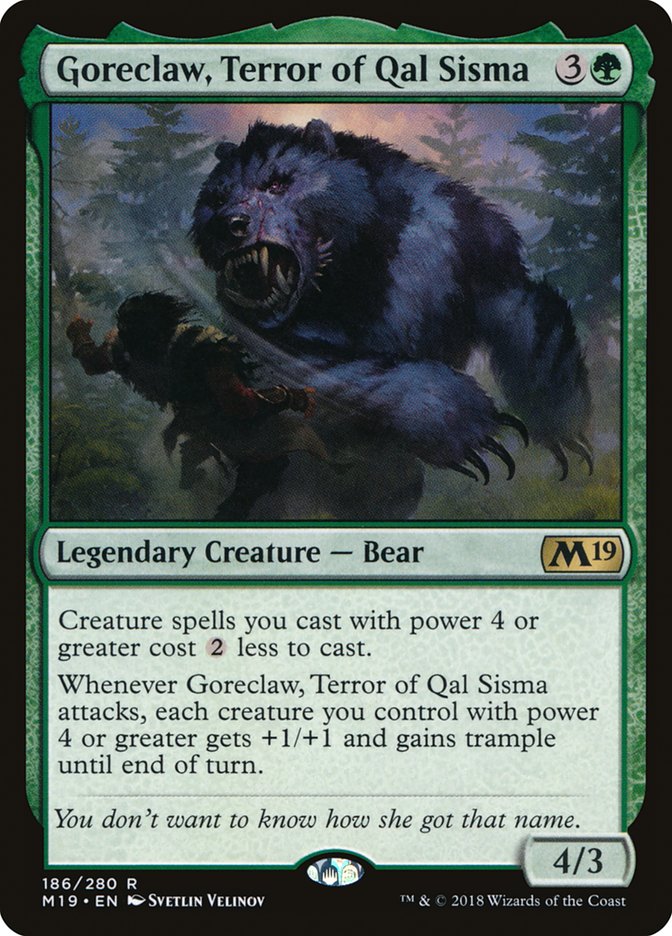 Goreclaw, Terror of Qal Sisma [Core Set 2019] | Golgari Games