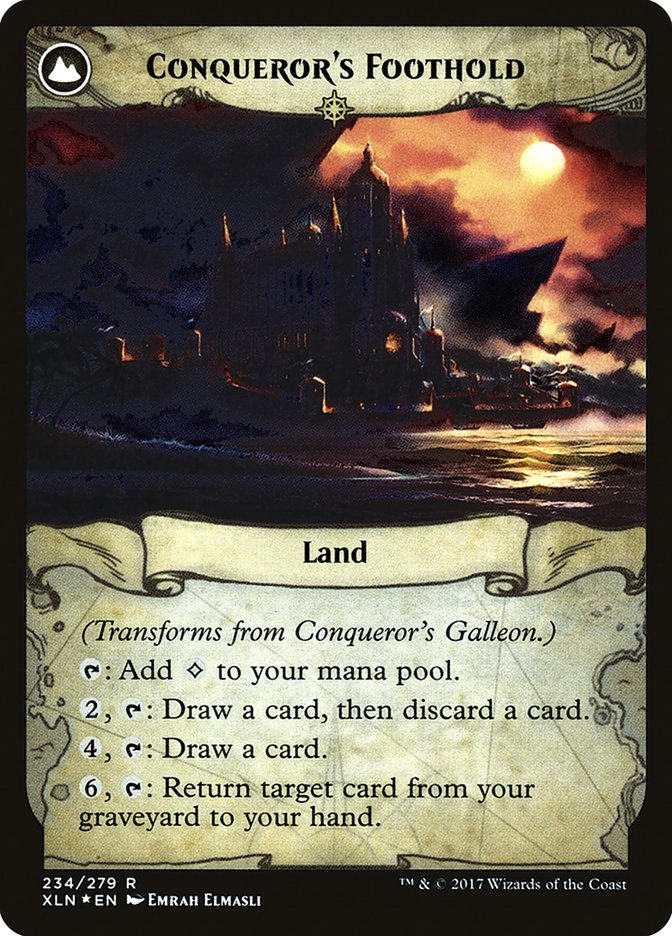 Conqueror's Galleon // Conqueror's Foothold [Ixalan Prerelease Promos] | Local Legends