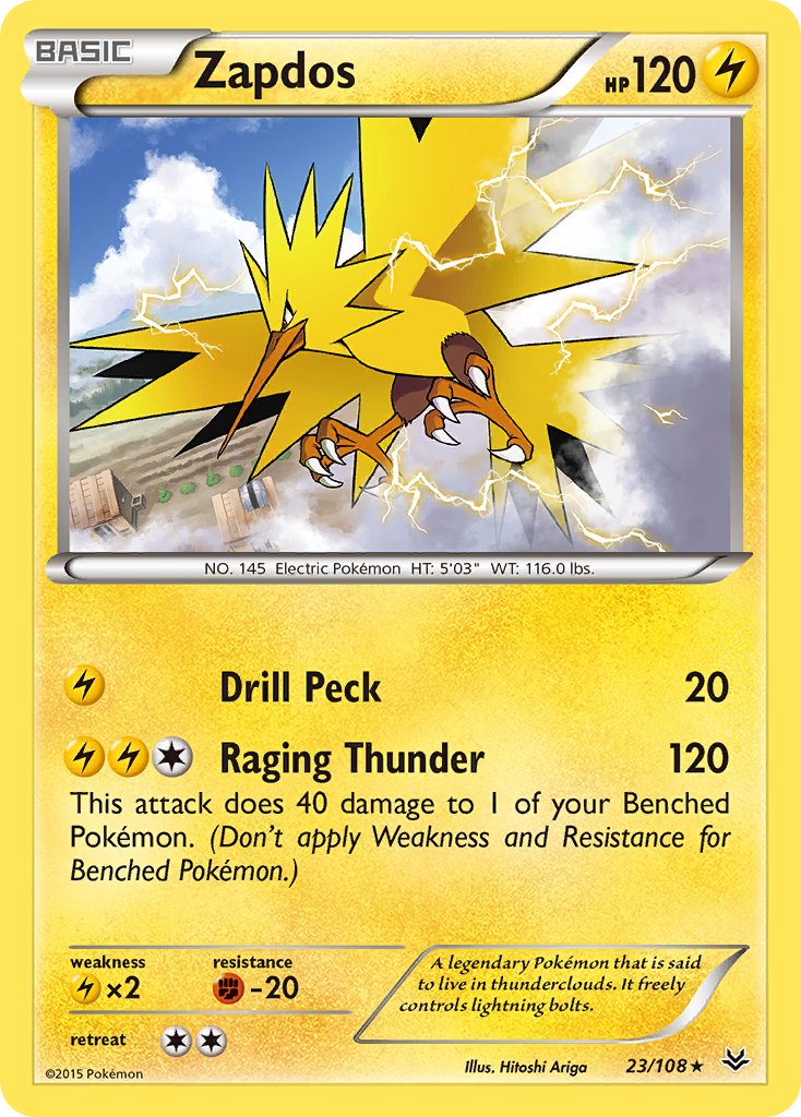 Zapdos(23/108) (Theme Deck Exclusive) [XY: Roaring Skies] | Golgari Games