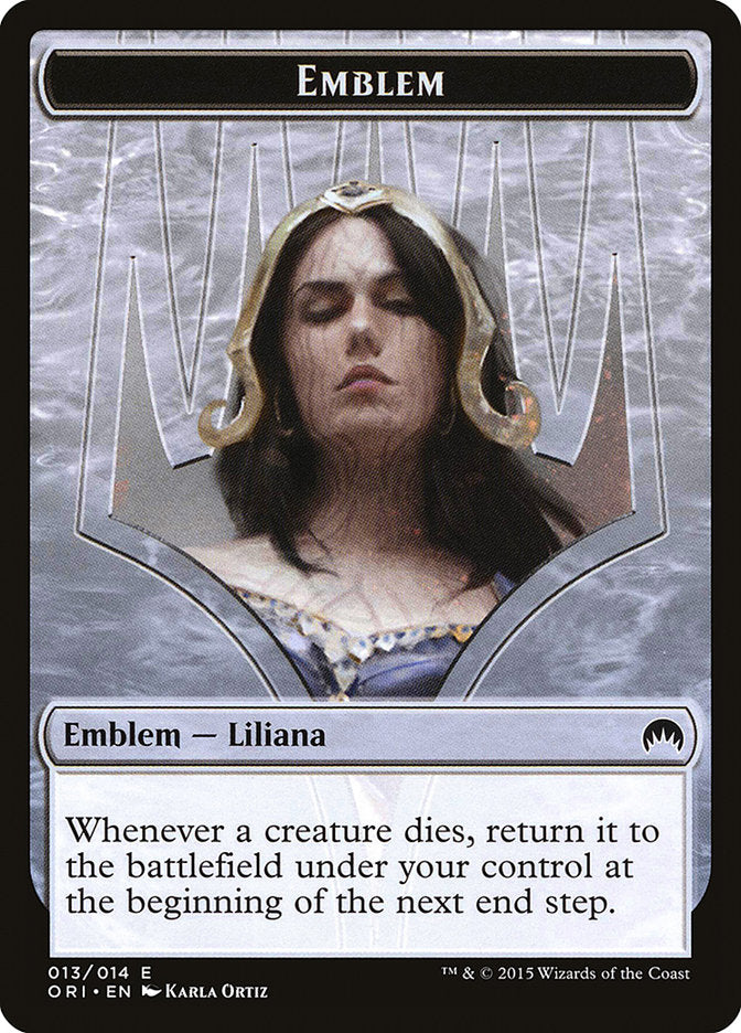 Liliana, Defiant Necromancer Emblem [Magic Origins Tokens] | Golgari Games