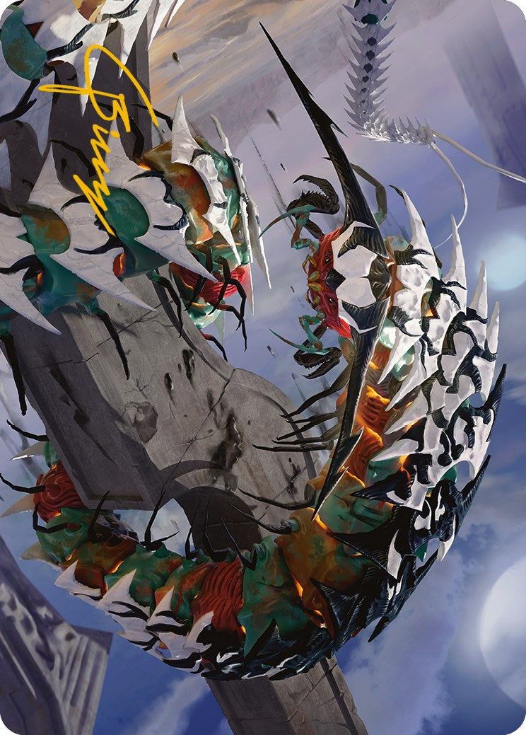 Atraxa's Skitterfang Art Card (Gold-Stamped Signature) [Phyrexia: All Will Be One Art Series] | Local Legends