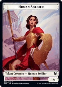 Human Soldier // Wall Double-sided Token [Theros Beyond Death Tokens] | Golgari Games