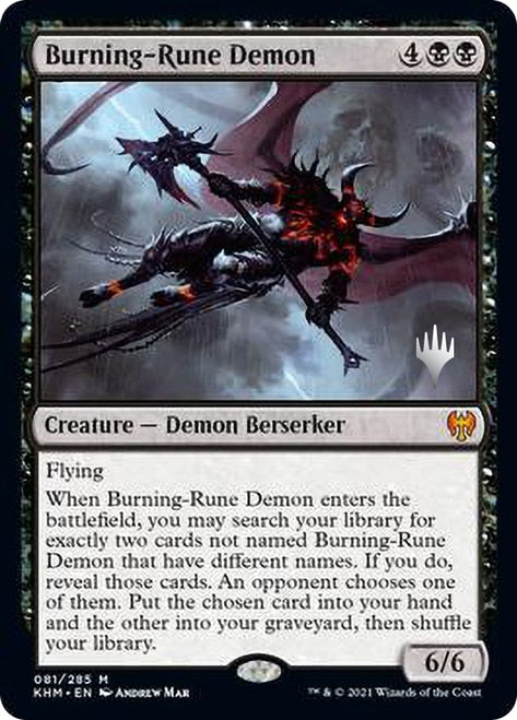 Burning-Rune Demon (Promo Pack) [Kaldheim Promos] | Golgari Games