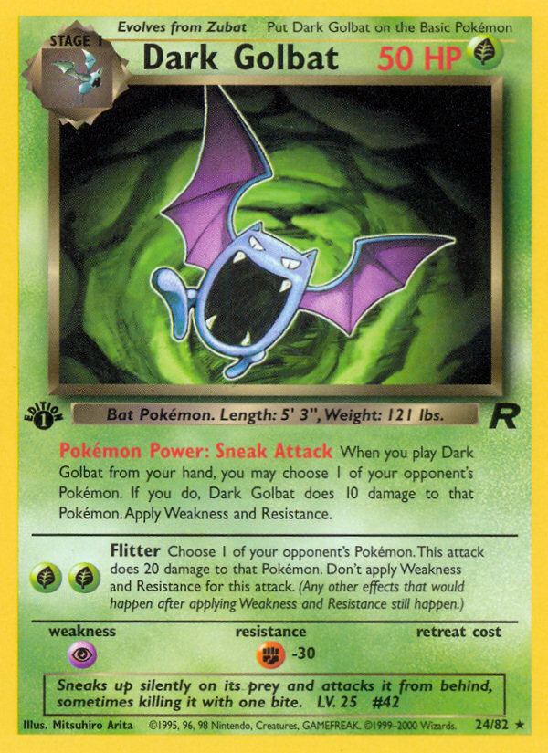 Dark Golbat (24/82) [Team Rocket 1st Edition] | Golgari Games