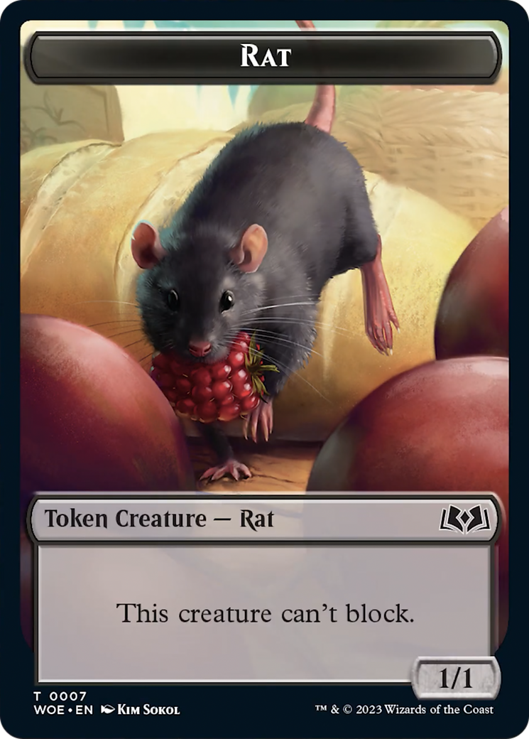 Rat Token [Wilds of Eldraine Tokens] | Golgari Games