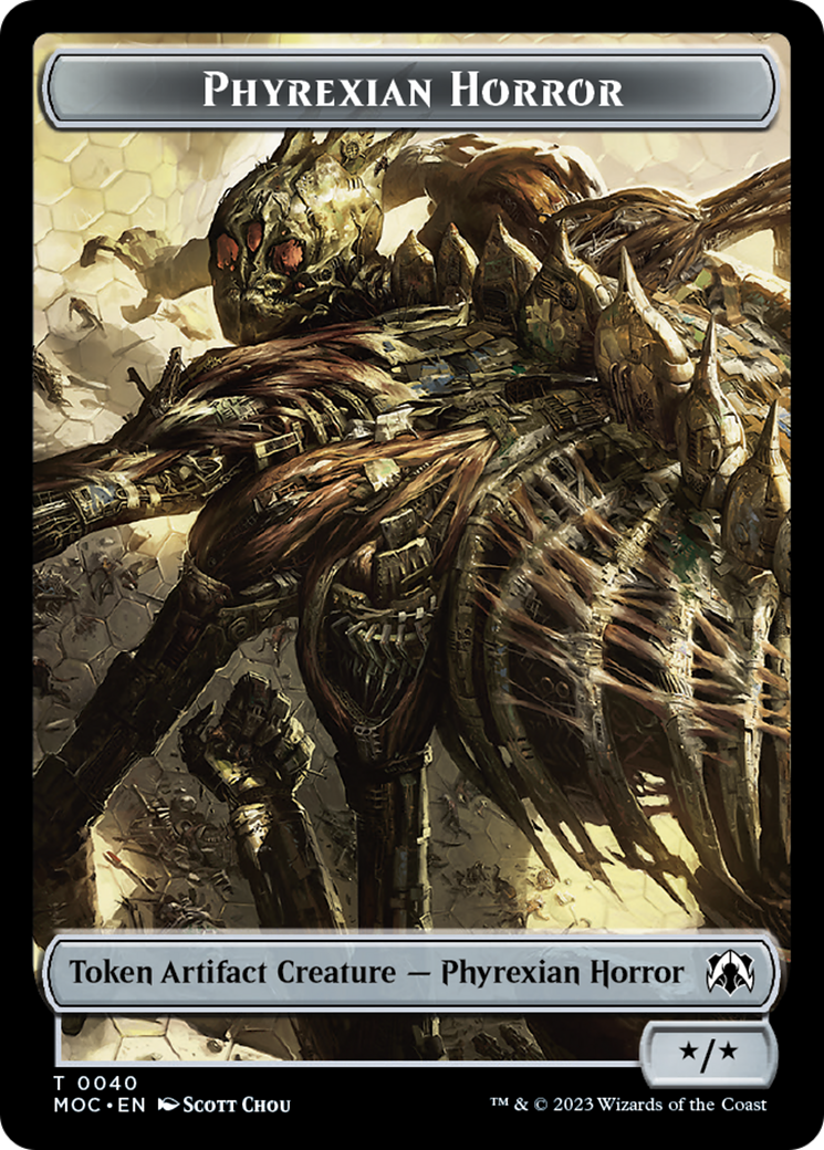 Phyrexian Golem // Phyrexian Horror Double-Sided Token [March of the Machine Commander Tokens] | Golgari Games