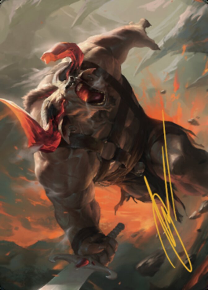 Furious Bellow Art Card (Gold-Stamped Signature) [Dominaria United Art Series] | Local Legends