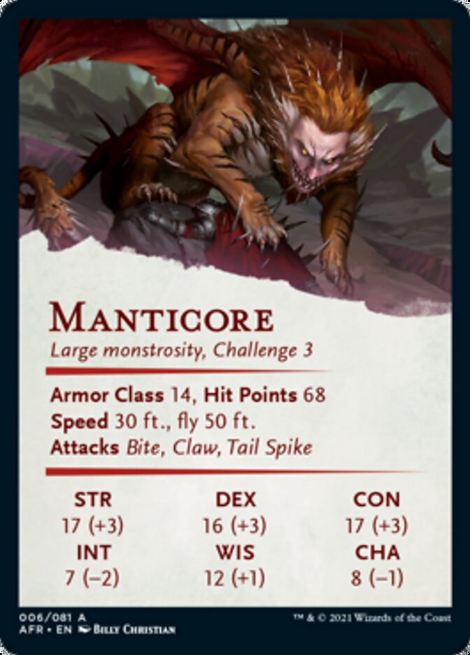 Manticore Art Card [Dungeons & Dragons: Adventures in the Forgotten Realms Art Series] | Local Legends