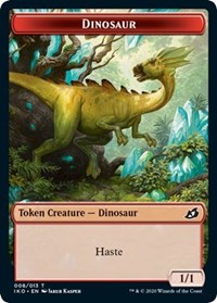 Dinosaur // Human Soldier (003) Double-sided Token [Ikoria: Lair of Behemoths Tokens] | Golgari Games