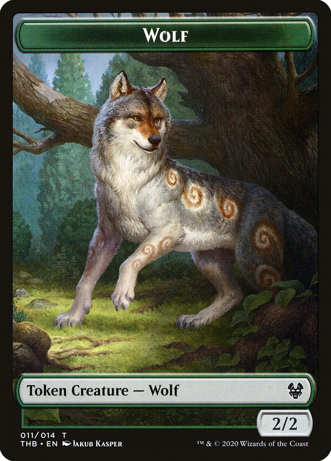 Human Soldier // Wolf Double-sided Token [Theros Beyond Death Tokens] | Golgari Games