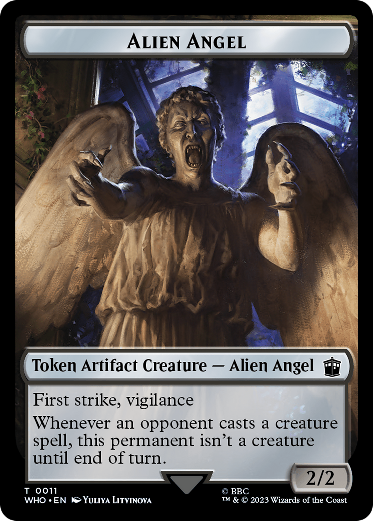 Alien Angel // Food (0025) Double-Sided Token [Doctor Who Tokens] | Golgari Games