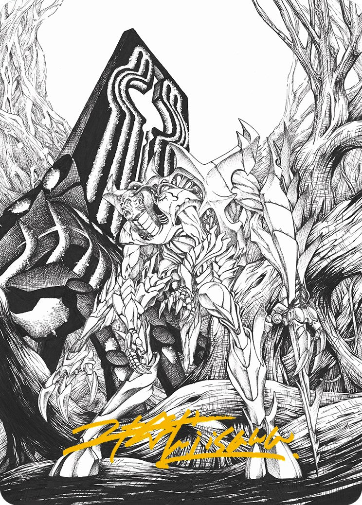 Lukka, Bound to Ruin Art Card (Gold-Stamped Signature) [Phyrexia: All Will Be One Art Series] | Local Legends