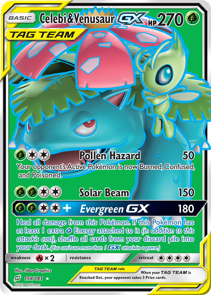 Celebi & Venusaur GX (159/181) [Sun & Moon: Team Up] | Golgari Games