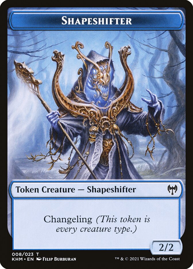Human Warrior // Shapeshifter Double-sided Token [Kaldheim Tokens] | Local Legends