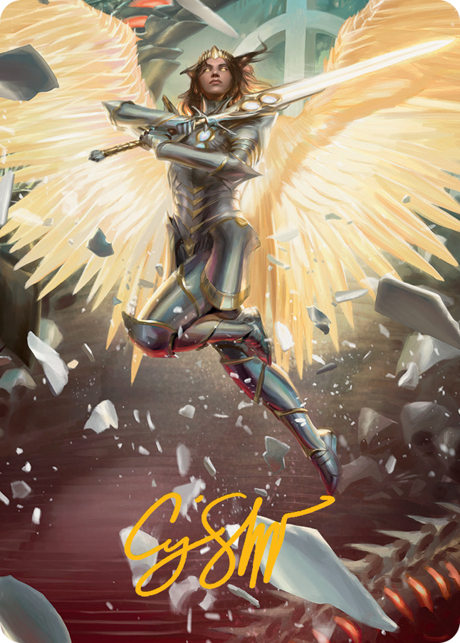 Archangel Elspeth Art Card (Gold-Stamped Signature) [March of the Machine Art Series] | Golgari Games