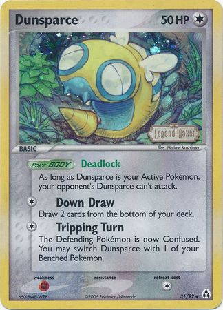 Dunsparce (31/92) (Stamped) [EX: Legend Maker] | Golgari Games