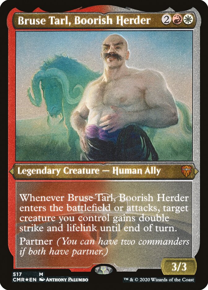 Bruse Tarl, Boorish Herder (Etched) [Commander Legends] | Golgari Games