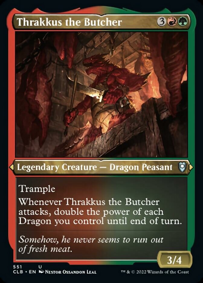 Thrakkus the Butcher (Foil Etched) [Commander Legends: Battle for Baldur's Gate] | Golgari Games