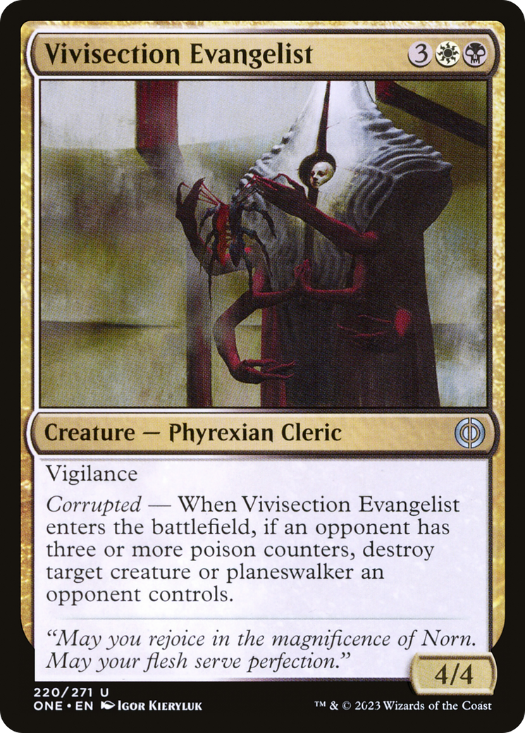 Vivisection Evangelist [Phyrexia: All Will Be One] | Golgari Games