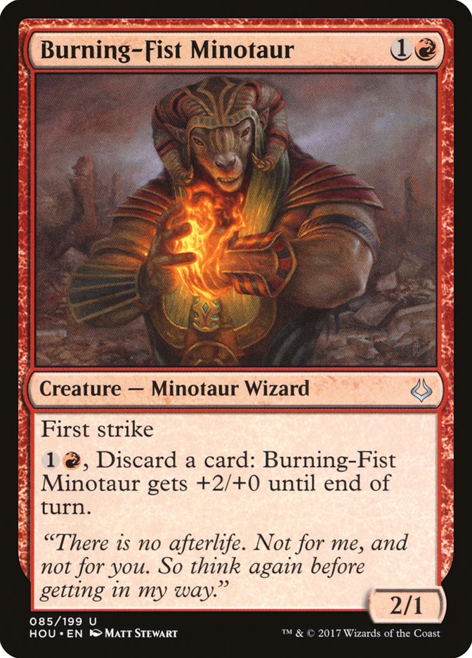 Burning-Fist Minotaur [Hour of Devastation] | Golgari Games