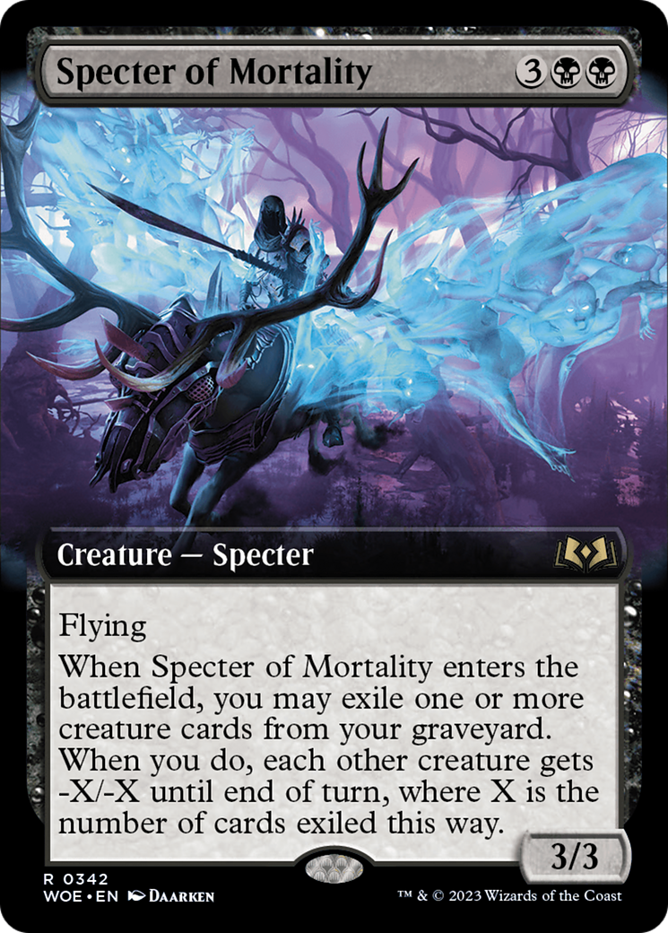 Specter of Mortality (Extended Art) [Wilds of Eldraine] | Golgari Games