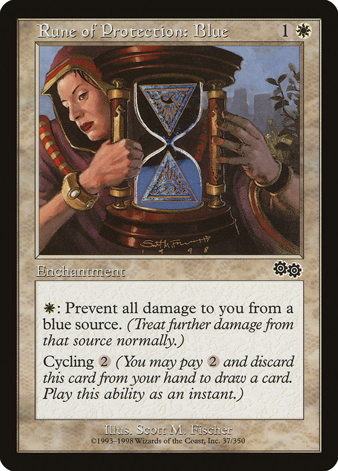 Rune of Protection: Blue [Urza's Saga] | Local Legends