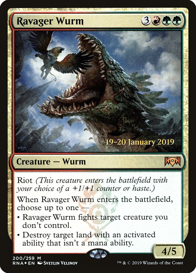 Ravager Wurm [Ravnica Allegiance Prerelease Promos] | Golgari Games