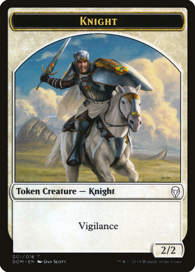 Knight Token (001/016) [Dominaria Tokens] | Golgari Games